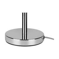 Lampa stołowa Amor 1xE27 maks. 40W chromowany metal/przezroczysty kabel PVC/czarny klosz z tkaniny 7012811411043