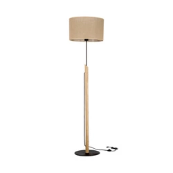 Colette Jute Floor Lamp 1xE27 Max.60W Black/Oiled Oak/Black/Beige 76214904