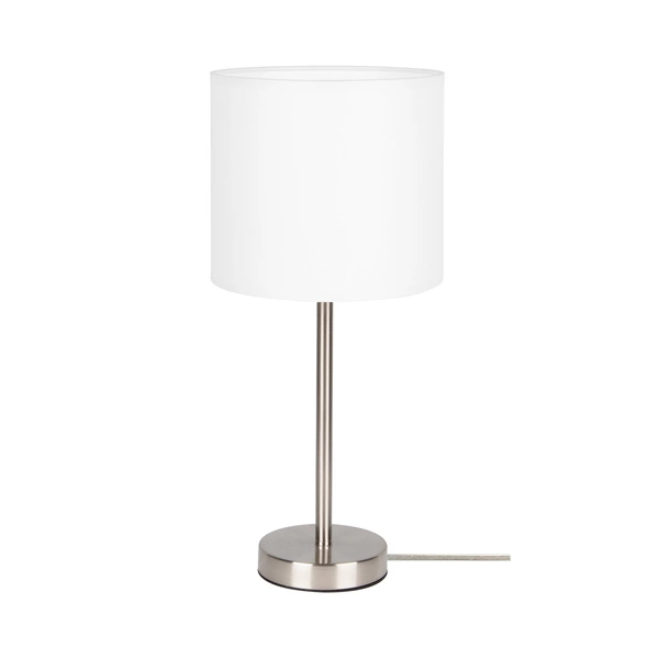 Amor Table Lamp 1xE27 Max.40W Satin Metal/Transparent PVC Cable/White Fabric Shade 7012713011044