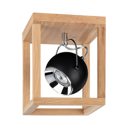 Roy Ceiling Lamp Incl.1xLED GU10 5W Oiled Oak/Black Metal