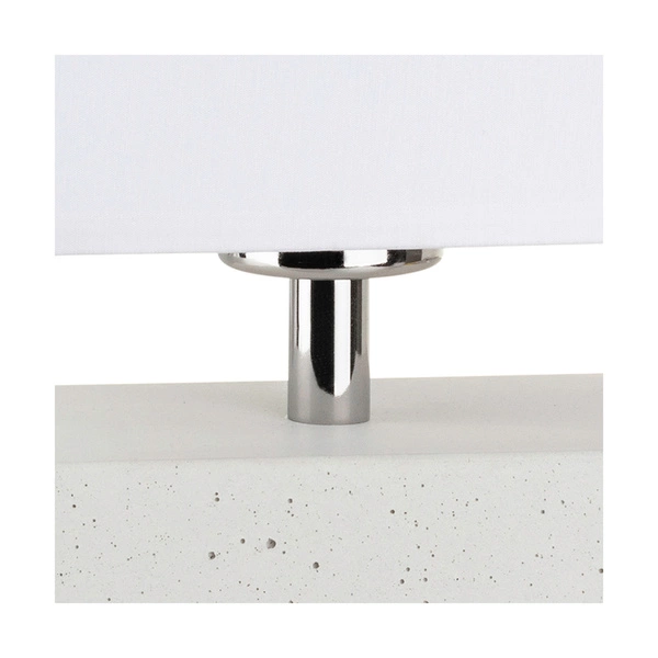 Strong Double Table Lamp 1xE27 Max.25W White Concrete/Black PVC Cable/White Fabric Shade 7381937