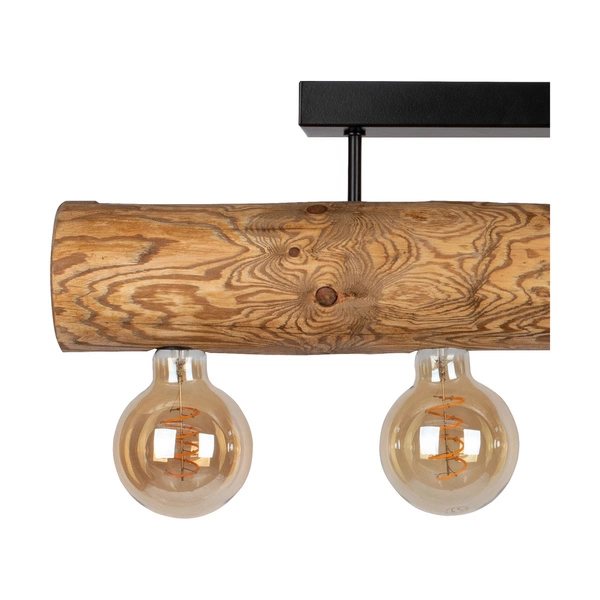 Trabo Simple Ceiling Lamp 4xE27 Max.60W Stained Pine Brown/Black Metal 6998404