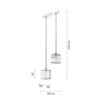 Casina Pendat Lamp 2xE27 Max.60W Chrome Metal/Transparent Crystal 8181228