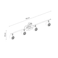 Delfin Ceiling Lamp 4xGU10 Max.50W White Metal/Chrome Metal/Multicolor Synthetic Material with Dolphin Pattern 2105402