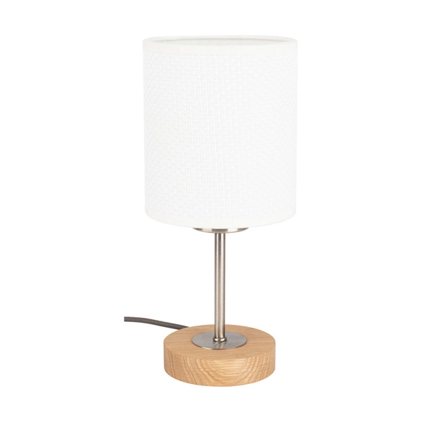 Benita Table Lamp 1xE27 Max. 25W Oiled Oak/Matte Nickel/White