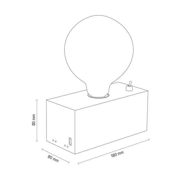 Lampa stołowa Theo 1xE27 maks. 25W drewno brzozowe/czarny kabel PVC ze zintegrowaną ładowarką USB 7461160