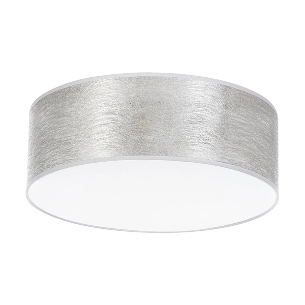 Nevoa Ceiling Lamp 3xE27 Max.25W White Metal/Silver Fabric Shade 47933802