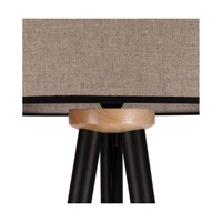 Panda Floor Lamp 1xE27 Max.60W Black-Birch Wood/Black PVC Cable/Natural Linen with black ribbon Shade 6016408310025