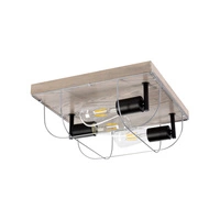 Netuno Wall/Ceiling Lamp 3xE27 Max.15W LED Stained Pine Gray/Black Metal/Silver Metal 92073357