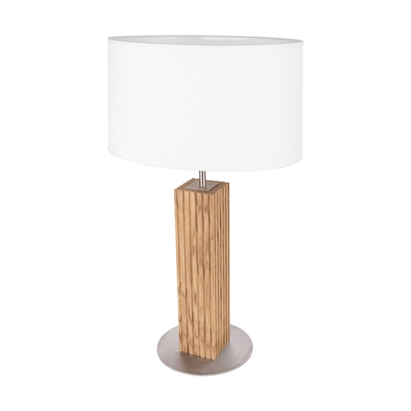 Riflet Table Lamp 1xE27 max. 40W Oiled Oak/Matte Nickel/White Large 7012912311535