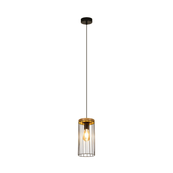 Timeo Pendant Lamp 1xE27 Max.60W Black/Oiled Oak/Black 19619104