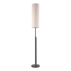 Eleganta Floor Lamp Incl. LED Integrated 1800lm+500lm 3000K 22W Anthracite Metal/Black Fabric Cable/Beige Linen Shade