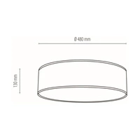 Nevoa Ceiling Lamp 4xE27 Max.25W White Metal/Silver Fabric Shade 47934802