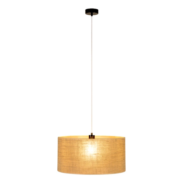 Jute Hanging Lamp 1xE27 Max.60W Black/Transparent/PVC/Beige 16910104