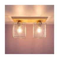 Norman Wood Ceiling Lamp 2xE27 Max.25W Birch Wood/Chrome Metal 8175260