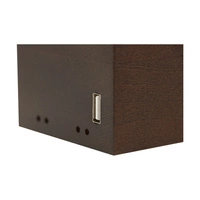 Lampa stołowa Theo 1xE27 maks. 25W drewno bukowe orzechowe/czarny kabel PVC ze zintegrowaną ładowarką USB 7461176