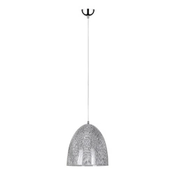 Natura Pendant Lamp 1xE27 Max.60W Chrome Metal/Black PVC Cable/Gray-White Metal 9805128