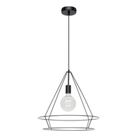 Casa Triango Pendant Lamp 1xE27 Max.60W Black Metal/Black PVC Cable 17749104