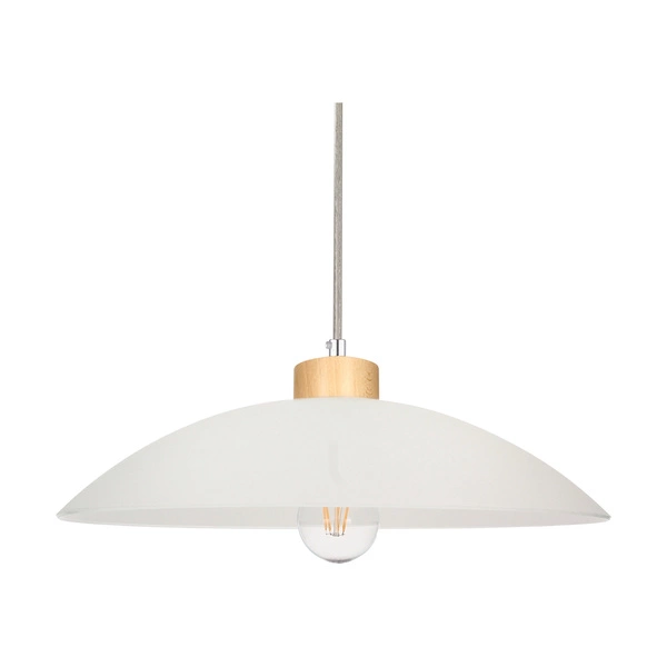Jona Pendant Lamp 1xE27 Max.60W Birch/Transparent/White 1408060