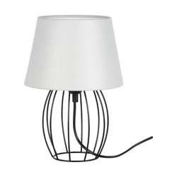 Merano Table Lamp 1xE27 Max.25W Black Metal/Black PVC Cable/Gray Fabric Shade 7565104