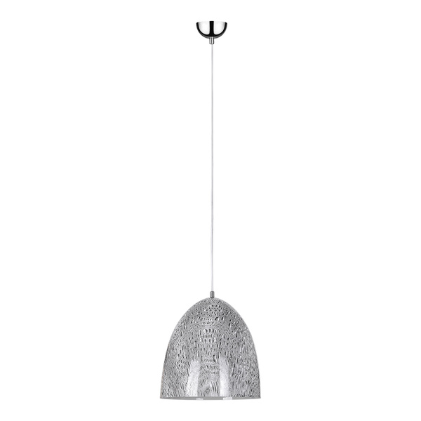 Natura Pendant Lamp 1xE27 Max.60W Chrome Metal/Black PVC Cable/Gray-White Metal