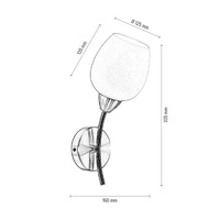 Parma Wall Lamp 1xE27 Max.60W Satin Metal/White Glass 8320127