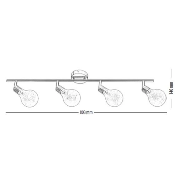 Bulbs Ceiling Lamp Incl. 4xG9 Max.28W Chrome Metal/Transparent Glass 2507428