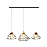 Raquelle Pendant Lamp 3xE27 Max.60W Oiled Oak/Black Metal/Black PVC Cable 187319304