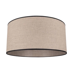 Lampshade Cylinder E27 H30 Natural Linen with black ribbon A0025