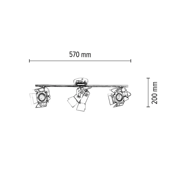 Fotolampa sufitowa w zestawie 3xGU10 LED 5W Chrom Metal 2584328