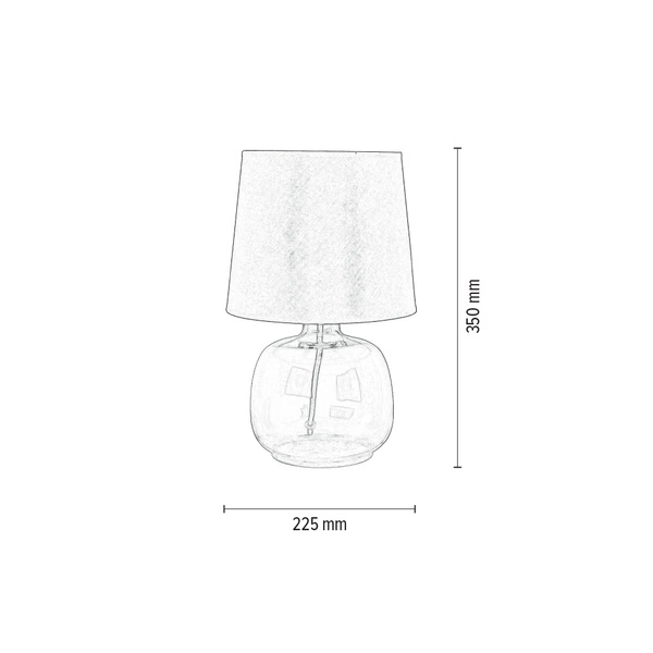 Mandy Table Lamp 1xE27 Max.40W Transparent Glass/Red Fabric Cable/Red Fabric Shade 7082115