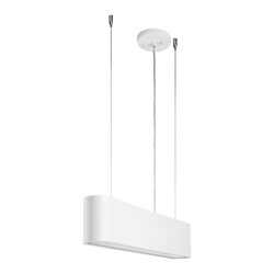 Illumina Pendant Lamp Incl. 1xLED Integrated 1350lm 3000K 28W White Metal/Transparent PVC Cable/White Fabric Shade