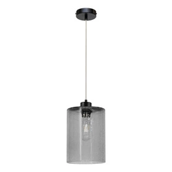 Zefir Pendant Lamp 1xE27 Max.60W Black/Transparent PVC/Smoked Glass 112870104