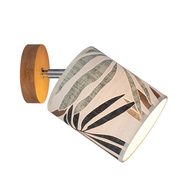 Hoja Wall Lamp 1xE27 Max.25W Oiled Oak/Multicolor Wallpaper 56747174