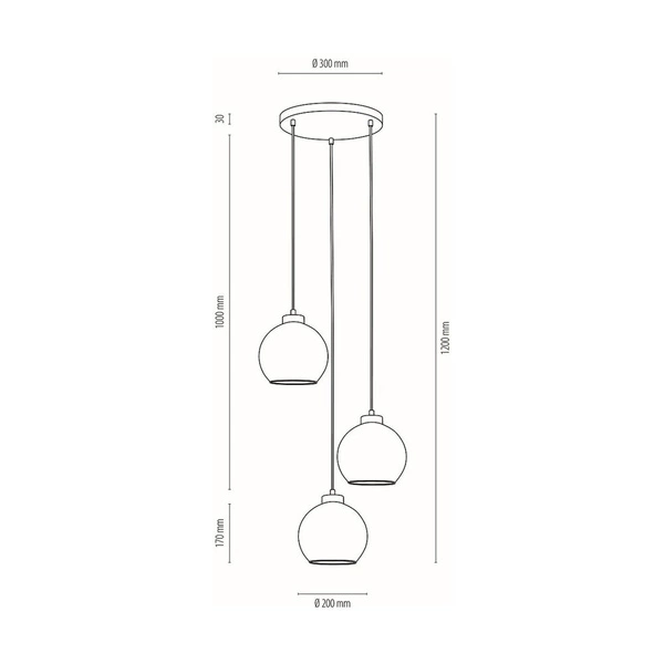 Laguna Wood Pendant Lamp 3xE27 Max.60W Oiled Oak/Transparent PVC/Transparent 18710374R