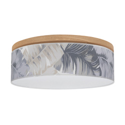 Lobos Ceiling Lamp Incl. 1xLED Integrated 1650lm 2700K 18W Stained Pine Brown/Multicolor Wallpaper Shade