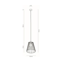 Swan Pendant Lamp 1xE27 Max.60W Black Metal/Black PVC Cable 19349104