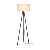 Lampa podłogowa Verian 1xE27 maks. 40W Czarny metal/czarny kabel PCV/biały klosz z tkaniny 197611004