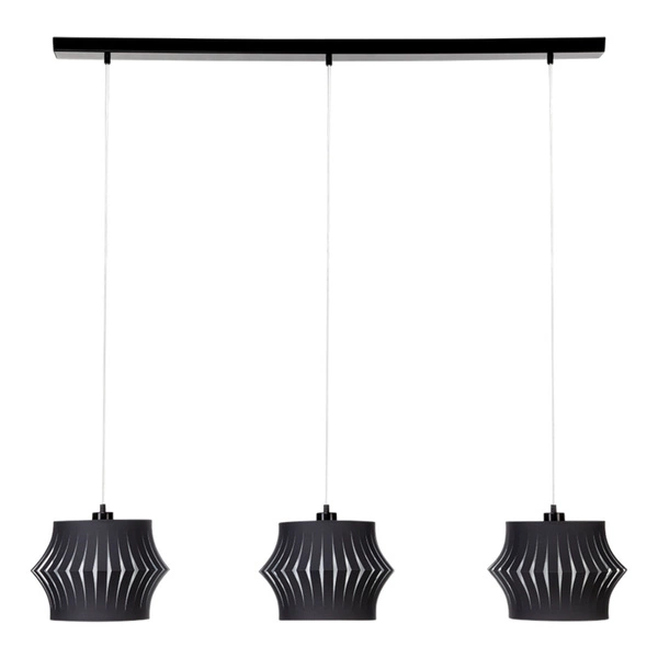 Lotus Pendant Lamp 3xE27 Max.40W Black/Transparent PVC/Anthracite