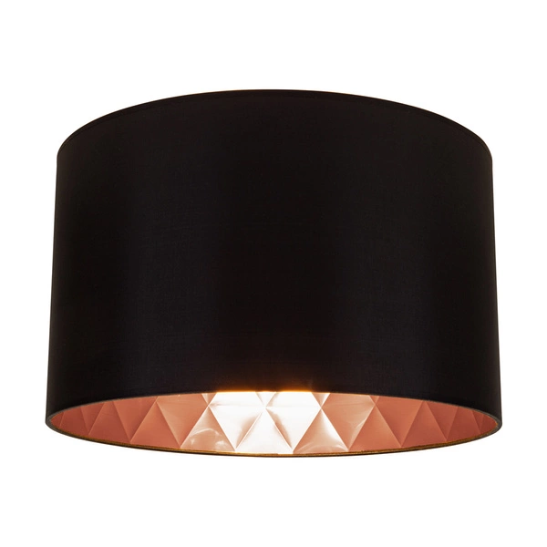 Lampshade Cylinder E27 H30 Black Fabric with copper foil A0742