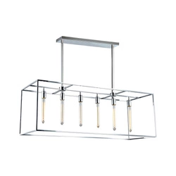 Telaio Pendant Lamp 6xE27 Max.60W Chrome Metal/Transparent Glass 9127628