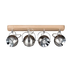 Ball Wood Ceiling Lamp Incl. 4xLED GU10 5W Oiled Oak/Satin 5131474L