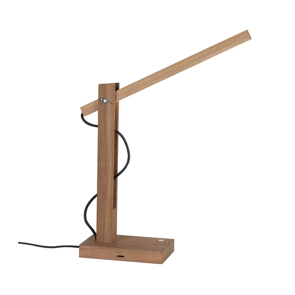 Tukan Table Lamp 1xLED 24V Integrated 753lm 3000K 5,5W Oiled Oak/Anthracite Fabric Cable with Touch Dimmer 7530174