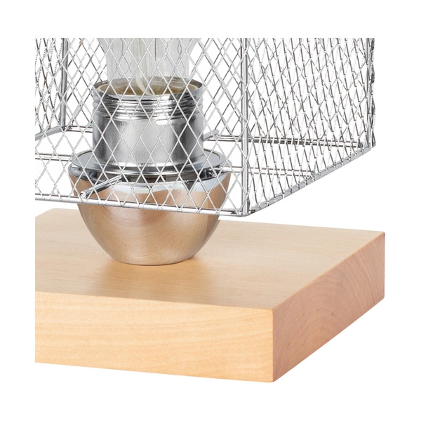 Norman Wood Table Lamp 1xE27 Max.25W Birch Wood/Chrome Metal/Transparent PVC Cable 9175960
