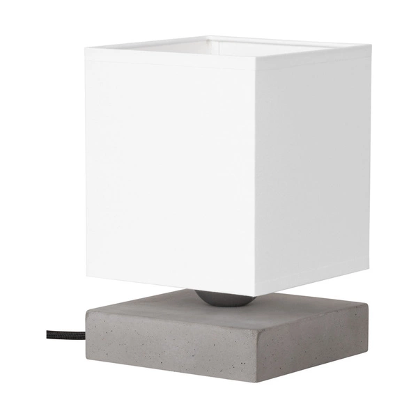 Świetna lampa stołowa 1xE27 maks. 25W szary beton/czarny kabel z tkaniny/biały klosz z tkaniny 7511936