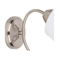 Mette Wall Lamp 1xE27 Max.40W Satin Metal/White Fabric Shade 8341127