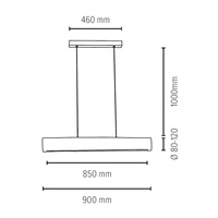 Lucas Pendant Lamp 1xLED Samsung 24V Integrated 2380lm 3000K 25,5W Natural Pine/Black Metal/Transparent PVC Cable with Touch Dimmer 69460104