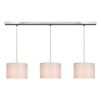 Lampa Wisząca Dove 3xE27 Max.40W Chromowany Metal/Przezroczysty Kabel PCV/Abażur z Białej Tkaniny 15380328