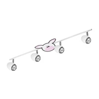 Rubby Ceiling Lamp 4xGU10 Max.50W White Metal/Chrome Metal/Multicolor Synthetic Material with Rabbit Pattern 2107402