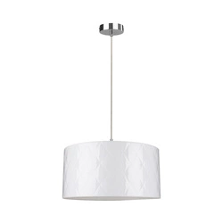 Lampa wisząca Maxima 1xE27 Max.60W Chromowany metal/Przezroczysty kabel PVC/Abażur z białej tkaniny 1761028